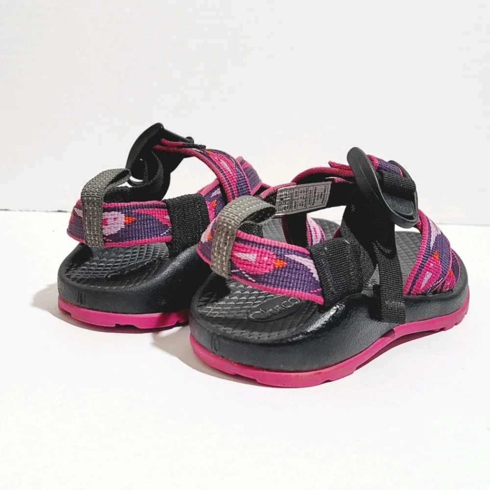 Chaco Z1 EcoTread Toddler Sandals 10 Purple Birds